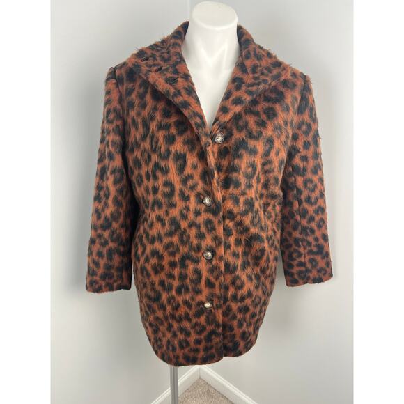 Marine Layer Stephanie Cocoon Cheetah Animal Print Coat XS - Picture 1 of 7